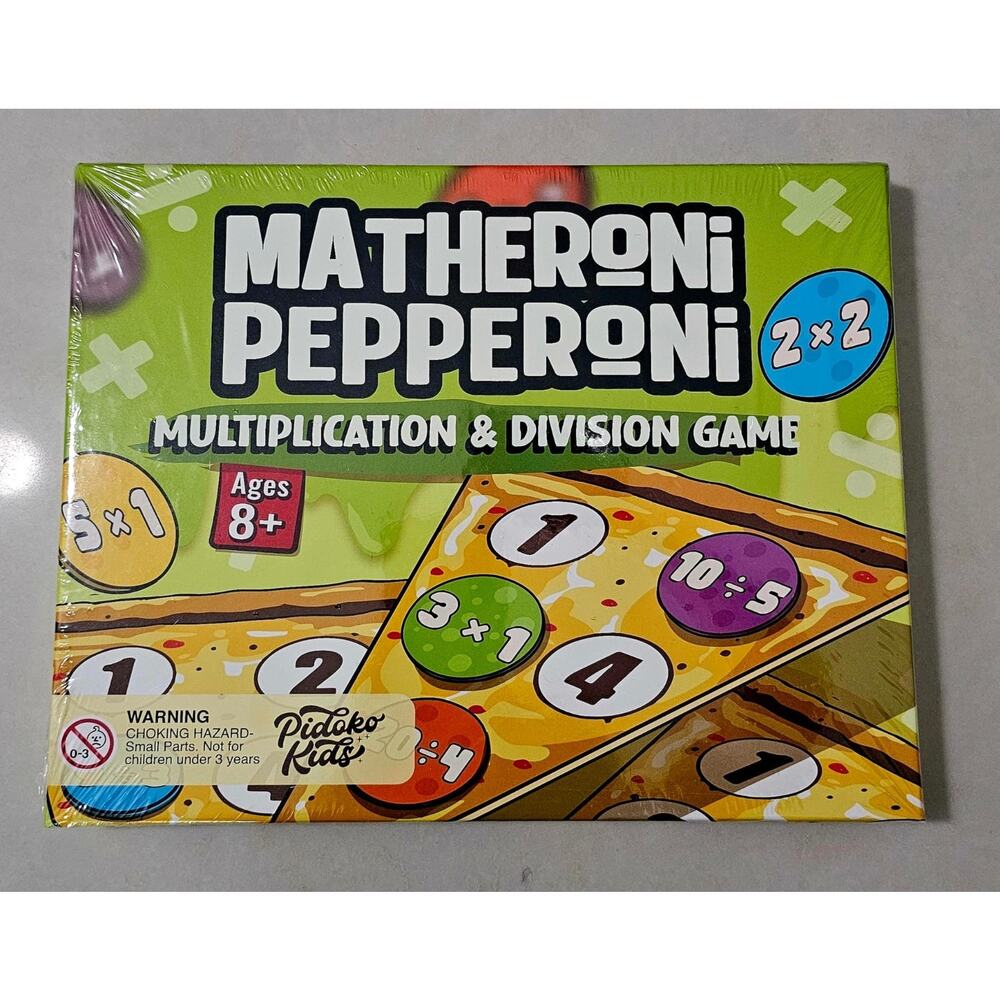 Mathteroni Pepperoni Board Game Multiplication & Division Kids 8+ 2-4 Players NE